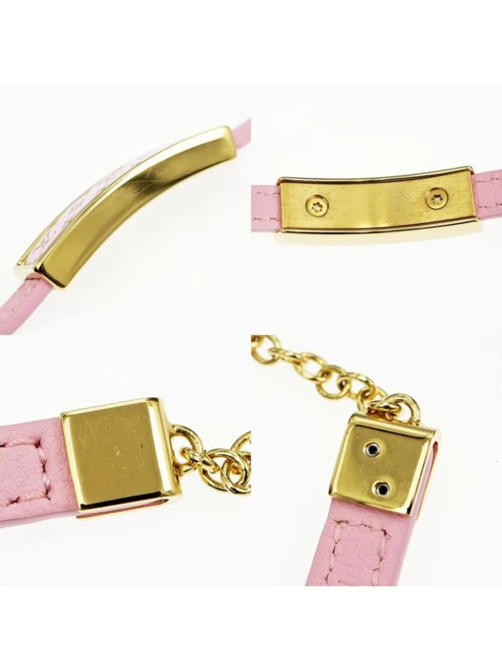 Louis Vuitton Bracelet Nanogram Enamel M8803 Z Pink Gdhardware Accessorie - Picture 9 of 10